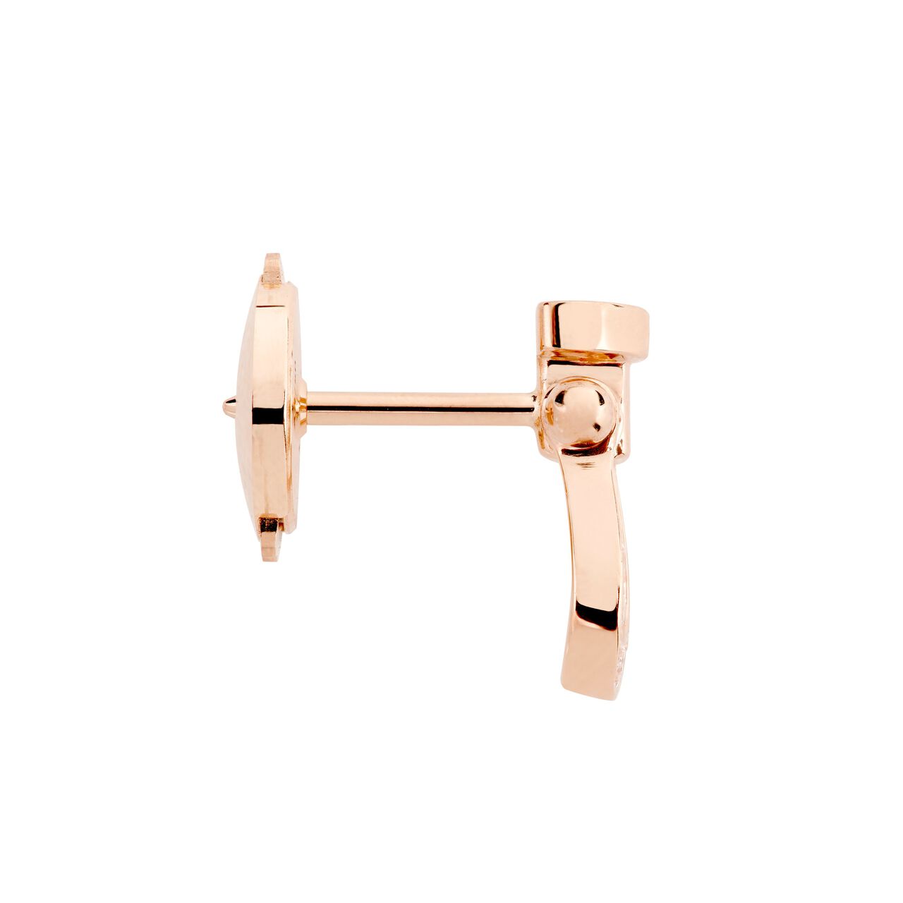 Rose Gold and Diamond Pav&eacute; Stud Earring, Side image number 1